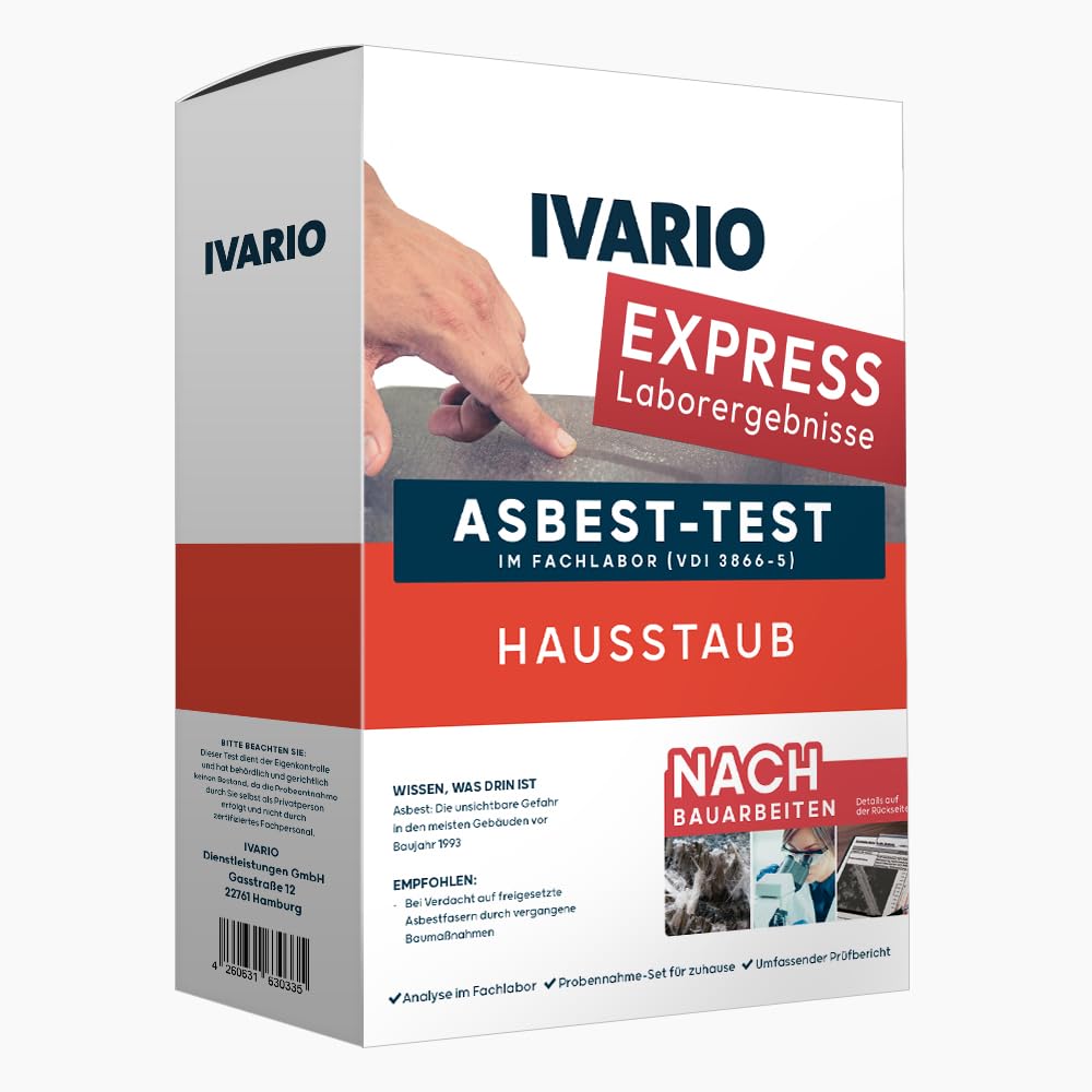 IVARIO Express Asbest-Analyse Hausstaub | Raumluft - bei Verdacht auf freigesetzte Asbestfasern im Fachlabor analysieren