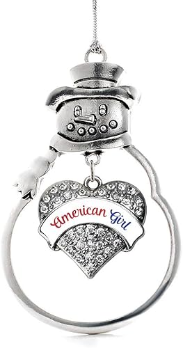Miniatura 55 de Inspired Silver - Adorno Colombia Charm - Adorno de muñeco de nieve con forma de corazón de plata pavé con joyas de circonita cúbica