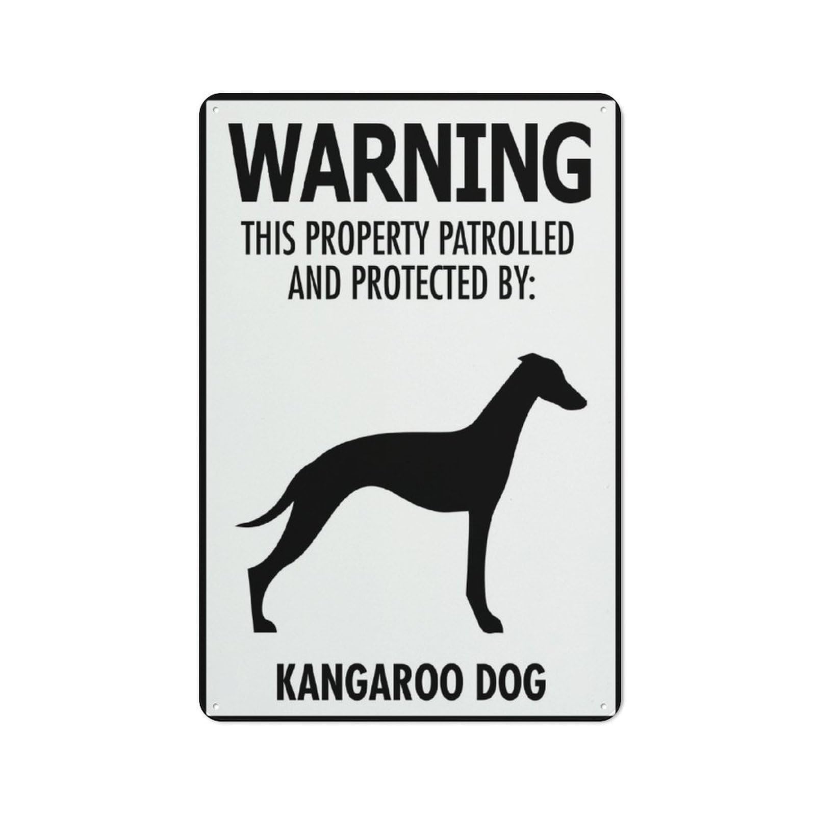 Warning This Property Patrolled And Protected By Kangaroo Dog Sign Metal Signs 12X8 Inch Rust Free Aluminum,Uv Ink Printing,Durable/Weatherproof Outdoor For Home