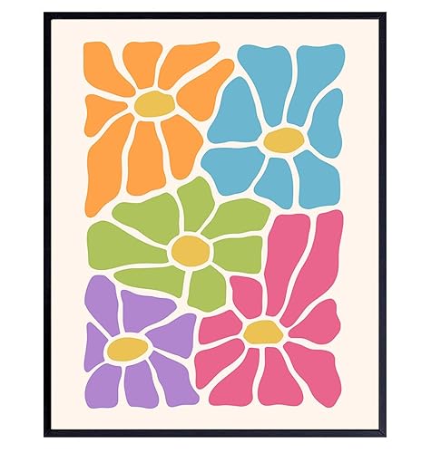 Groovy 60s 70s Modern art - Trendy Room Decor, Retro style Pastel Colors Abstract art - Boho-chic Hippie Contemporary Wall Art - Dorm Kitchen Dining
