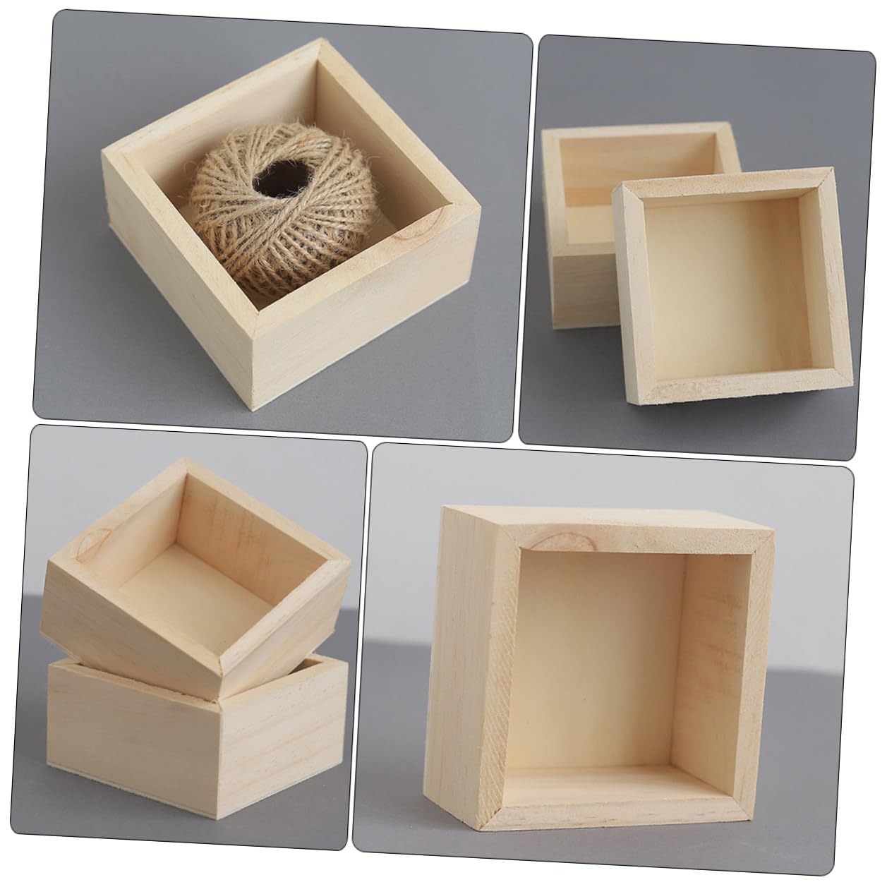 Caja Organizadora de Madera sin Tapa, 6 Piezas, Rústica