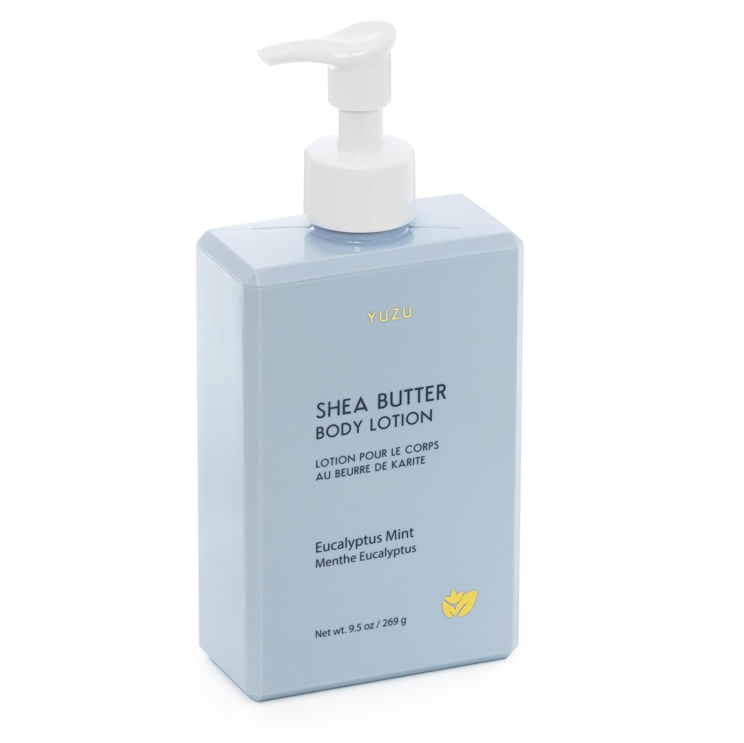 YUZU Shea Butter Body Lotion for Dry, Sensitive Skin - Eucalyptus Mint Scented Moisturizer - Lightweight, Non-Greasy Hydration with Coconut, Olive & Sunflower Oils - 9.5 fl oz