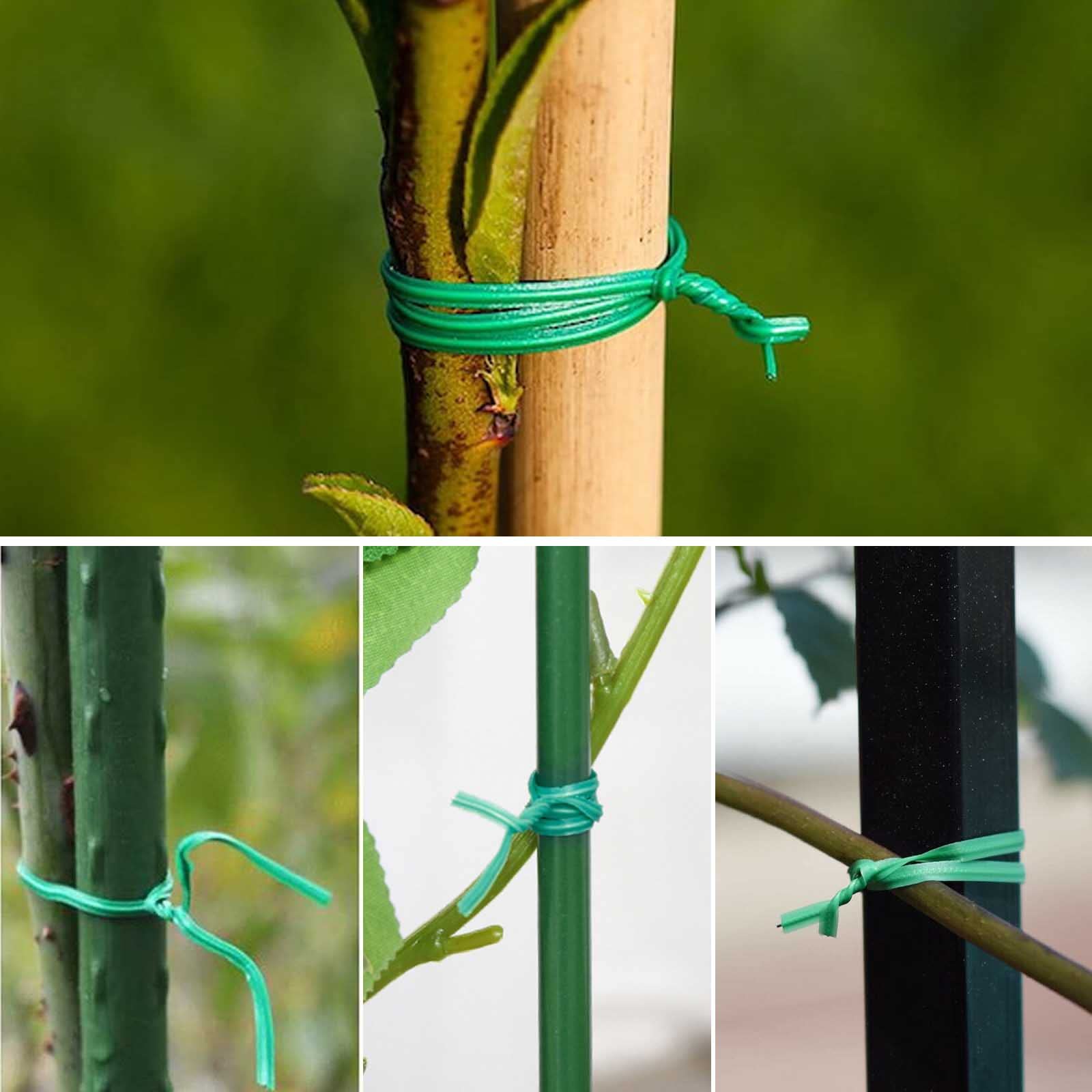 Ogrodowy krawat do roślin, 5 szpuli, 500 m, zielony, powlekany tworzywem sztucznym, metalowy, z obcinaczem, do ogrodnictwa, domu, biura, wielofunkcyjne opaski kablowe na przekąski