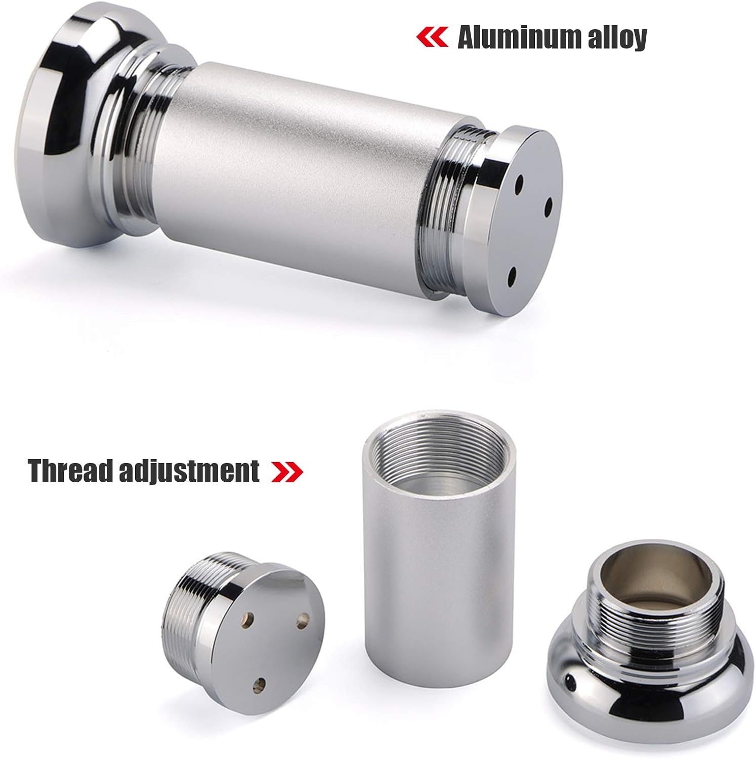 4 Aluminum Alloy Furniture Legs Metal Table Legs Non-Slip/Durable Adjustable 0-20Mm Strong Grip Sofa Legs Various Sizes 8cm