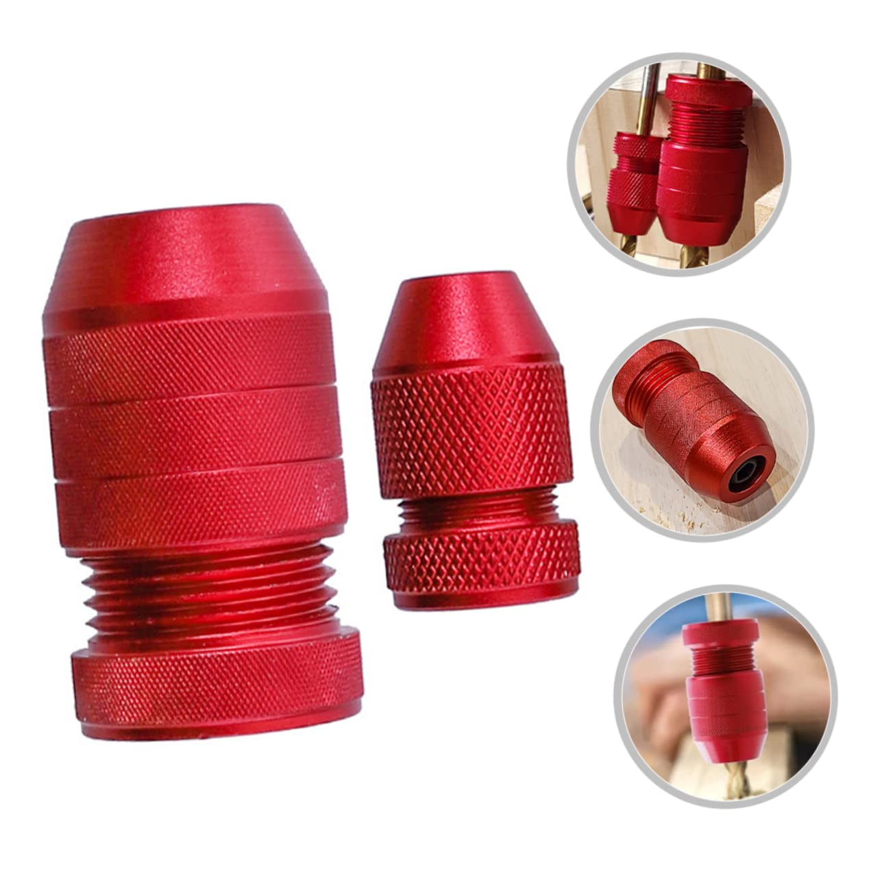Holibanna 2 Series Tapón De Perforación Pisó Pequeño Detener Bits Collarín De Broca De Tope De Profundidad Kit De Parada De Profundidad De Perforación Aleación De Aluminio Rojo 2 Piezas*2