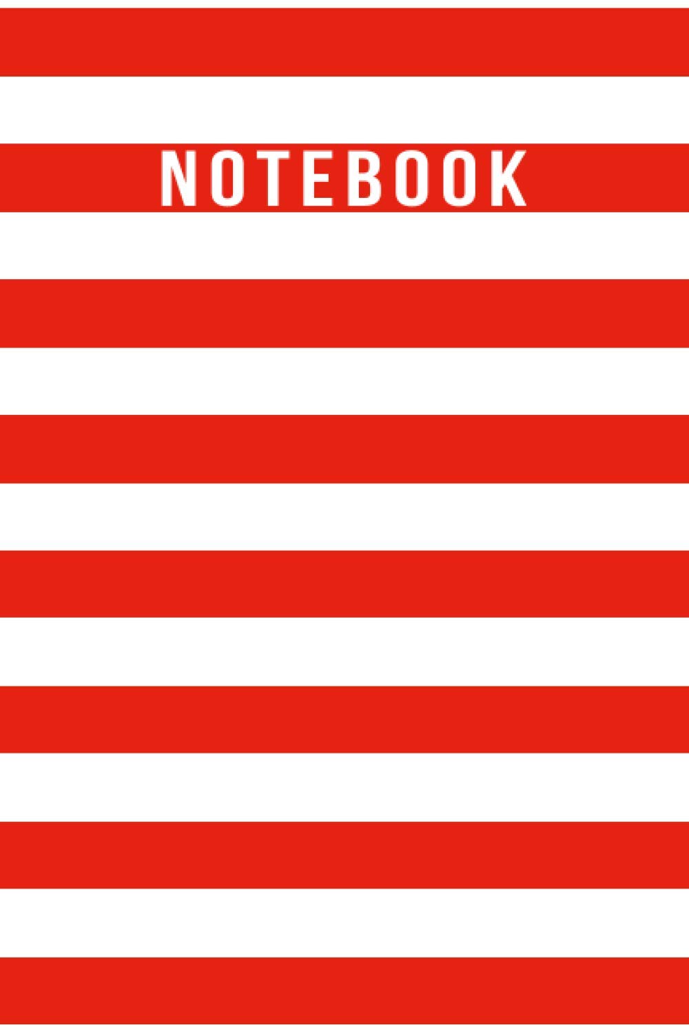 Notebook: Elegant Red and White Striped Journal - Lined Journal & Diary for Writing and Taking Notes