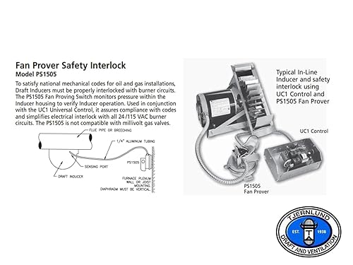 Miniatura 5 de Tjernlund Ventilador inductor de tiro en línea XL para sistemas de ventilación vertical para todos los combustibles