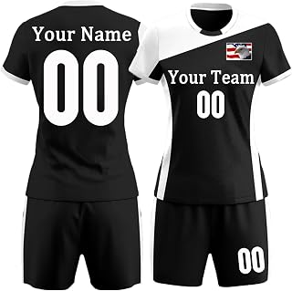 Custom Personalized Volleyball Jersey Shirt & Shorts Set - Name Number Team Logo for Women Men Girls Boys