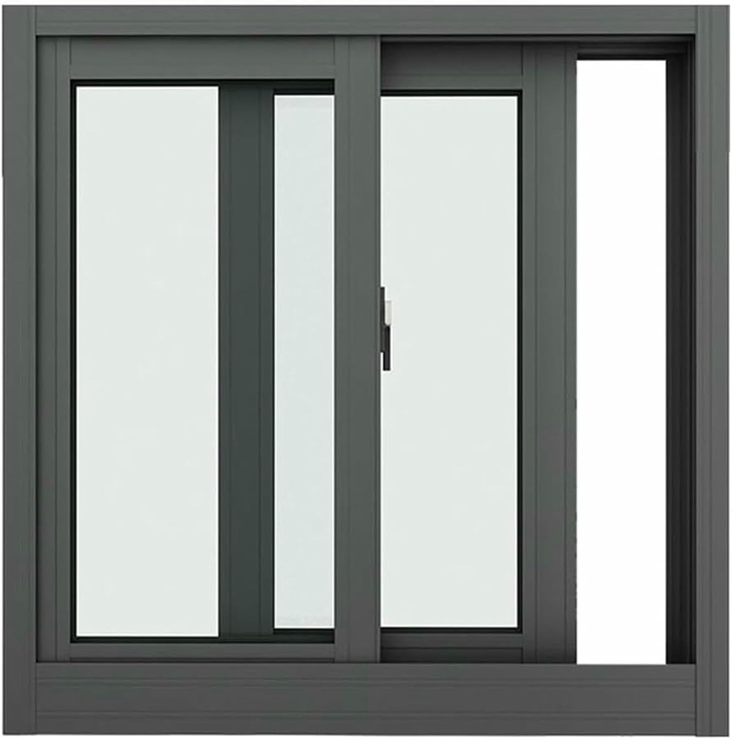 Broonded Sliding Windows, Aluminum Window with Natural Light for Basement, Countervanas of Open Glass Lames, Shed Window with Lock, Folding Window