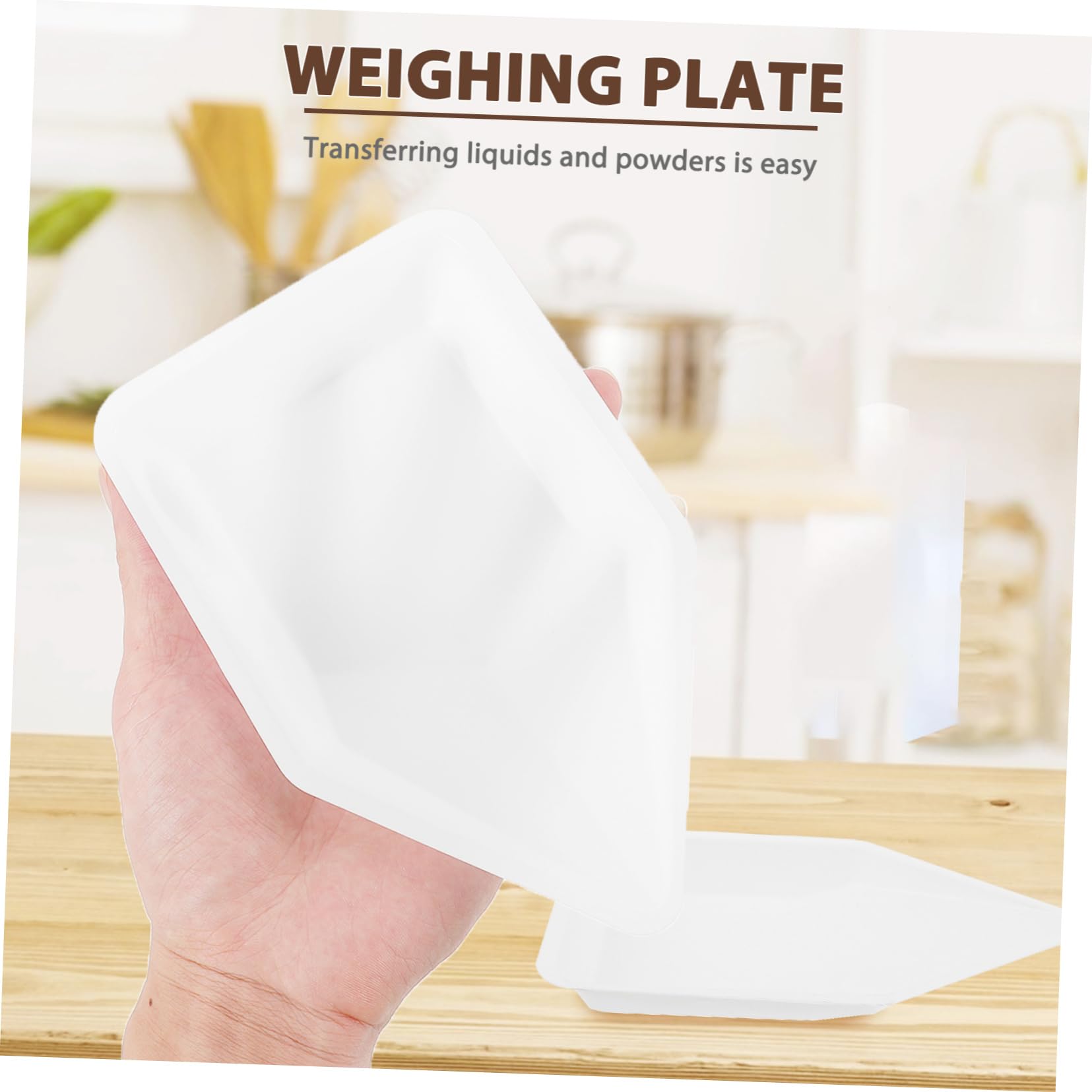 ULTECHNOVO 100piezas Platos De Pesaje De Plástico Para Laboratorio De Diseño Vertedor Para Medir Líquidos y Polvos Resistente y Flexible