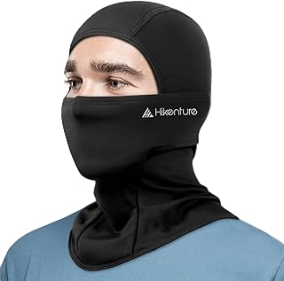 HIKENTURE Cagoule d'hiver pour Homme et Femme - Chaud, Coupe-Vent et Respirant - Balaclava conçu pour Sports de Plein Air, Moto, Ski ou Vélo - Noir, Taille Unique - 52-60cm