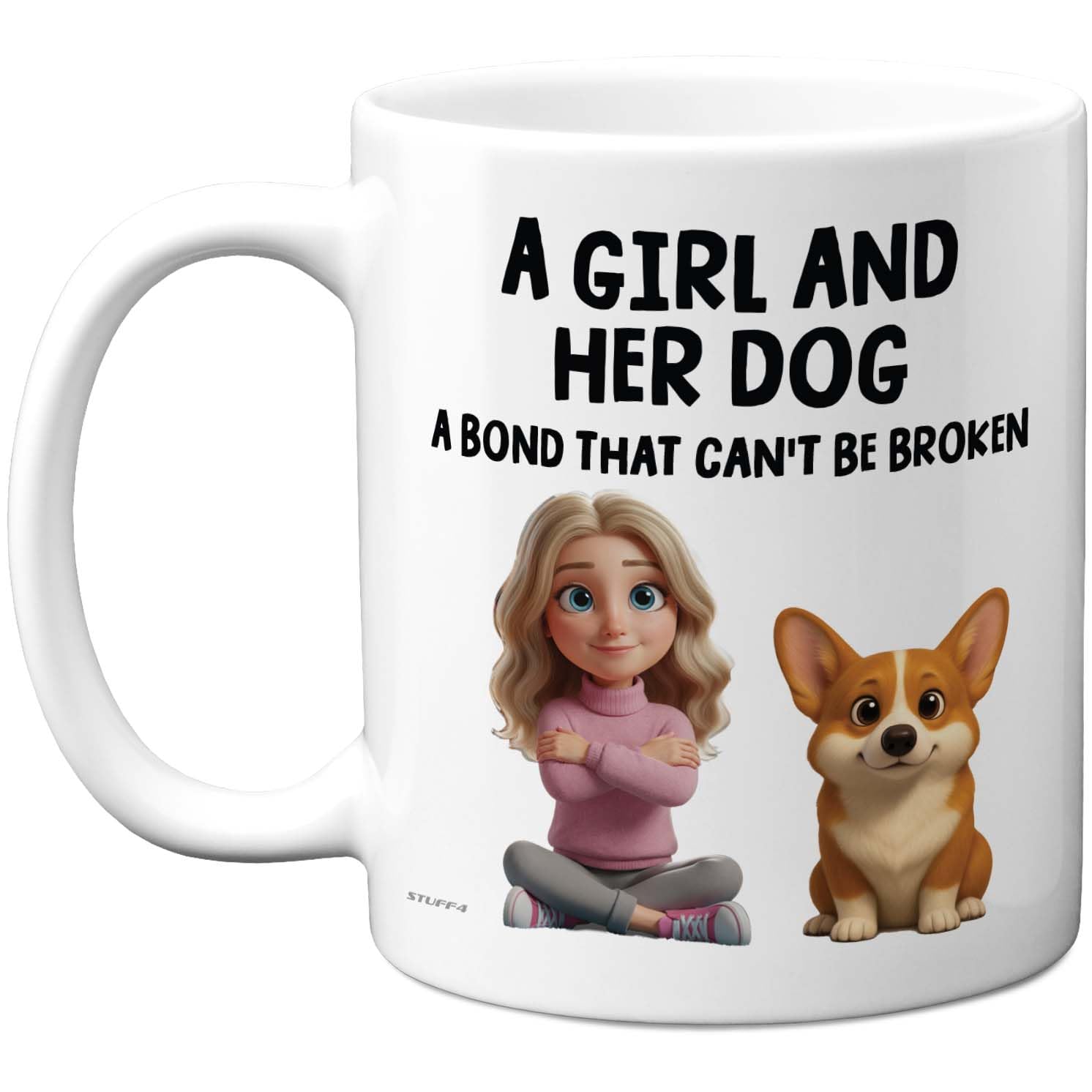 Stuff4 Dog Lover Gifts - Pembroke Welsh Corgi Mug - Novelty Gifts for Friend Family from Relative Friend, Dog Owner Birthday Presents, Fun Bday Presents, 11oz Ceramic Dishwasher Safe Premium Mugs