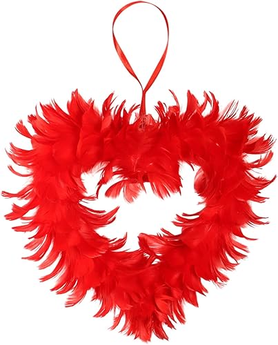 Colgante de guirnalda roja de día con forma de corazón decoración de puerta regalo de San Valentín decoración del hogar puertas de granja para casa