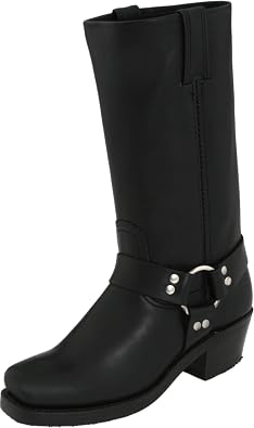 Frye Harness 12R Boots for Women - American-Made Motorcycle Boot - Genuine Italian Leather Harness Style - Durable Rubber Outsole with Genuine Stitch Welt Construction - Nickel & Brass Hardware