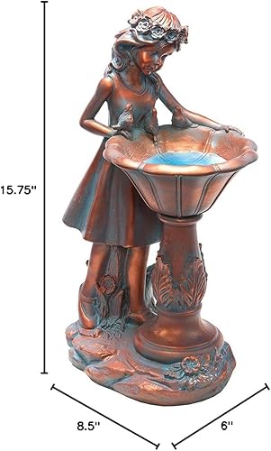 Miniatura 2 de BRECK'S - Estatua de niña de jardín con energía solar al aire libre