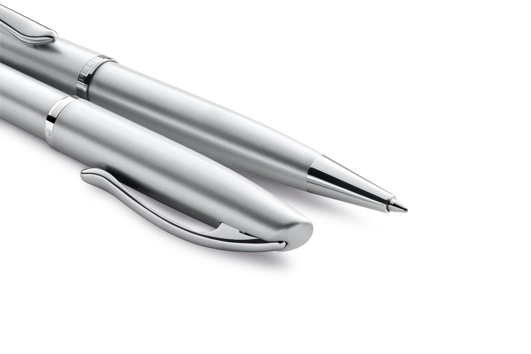Pelikan Jazz® Noble Elegance K/P36 - Juego de bolígrafo y pluma estilográfica con grabado de regalo, bolígrafos únicos con nombre, regalos personalizados (plata)