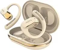 Fone de Ouvido Bluetooth, Basike Fone sem Fio OWS Bluetooth 5.4, Som Estéreo HD, Cancelamento de Ruído, Bateria de 24h, Compatível com Android/iOS/HarmonyOS para Corrida e Fitness(Cáqui)