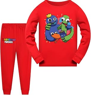 Rainbow Merch Pjs Boys Girls Pyjamas Set Casual Cartoon Design Sleepwear