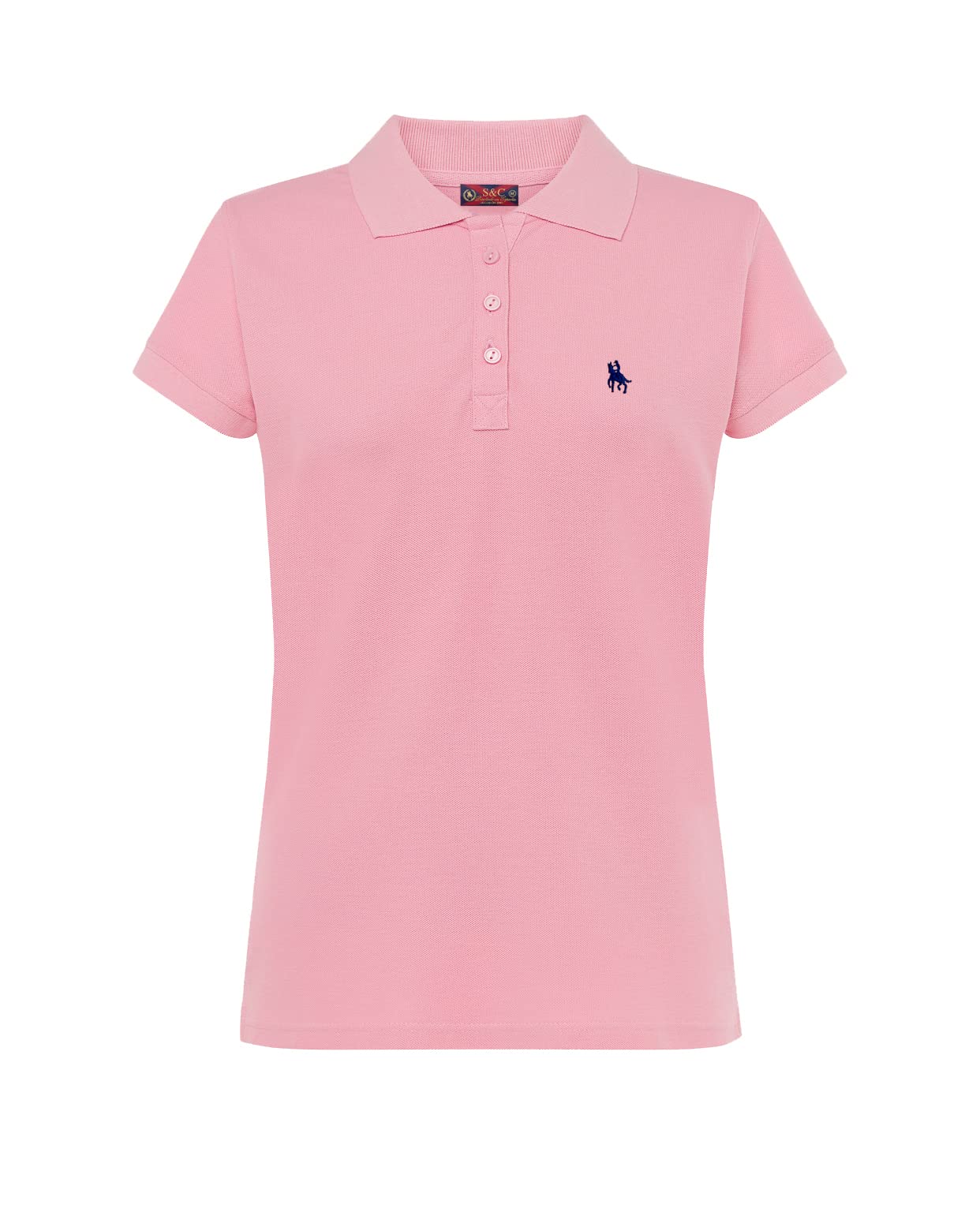 S&C Polo de Mujer Manga Corta - Polo Mujer Custom Fit Ligeramente Entallado - Ribete de Manga y Cuello Acanalado - Fabricado en Algodón y en España