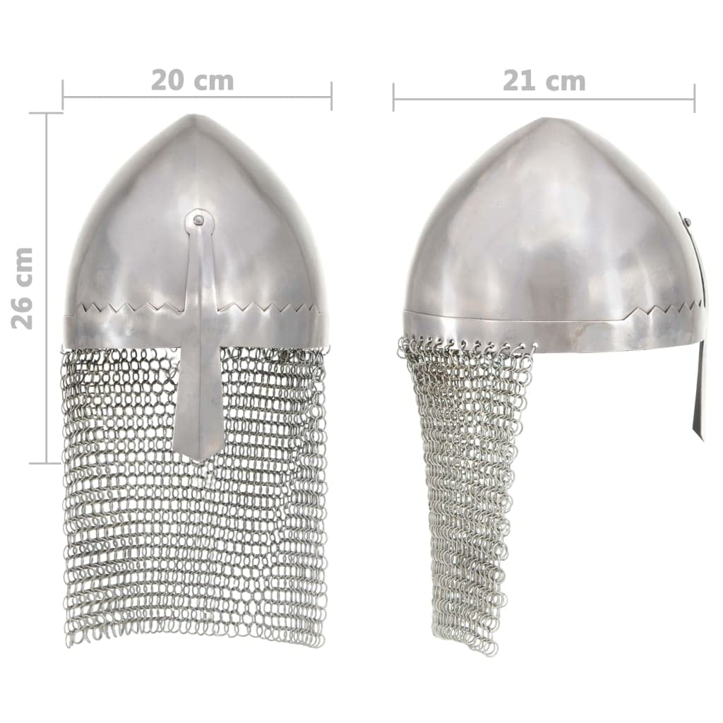 Genérico Réplica de Casco de Caballero Antiguo Larp Acero Plateado,Arte y Ocio,Hobbies y Artes Creativas,Coleccionables,Armas coleccionables,Multicolor,1.89 kg,286211
