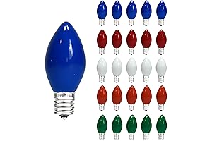 Kaleidoscope of Lights: 25 Pack C7 Replacement Bulbs for Christmas Festivities