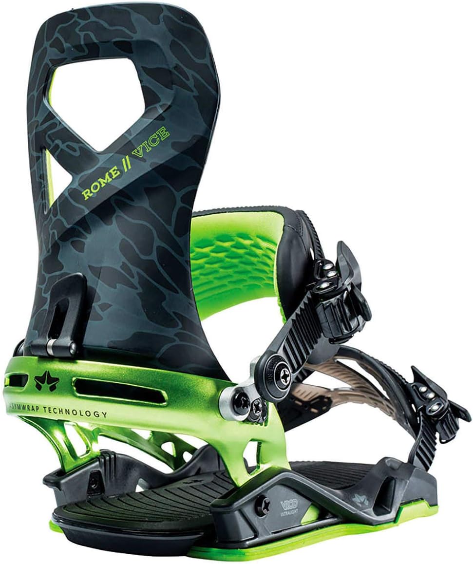 Rome Snowboards Vice Snowboard Bindings, Acid Camo, Large/X-Large