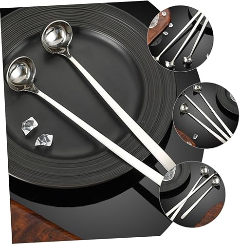 Miniatura 8 de Cuchara de mezcla larga para cóctel, cucharas de servir para fiestas, cucharón de metal, cucharón de control de porciones, cuchara de café para café