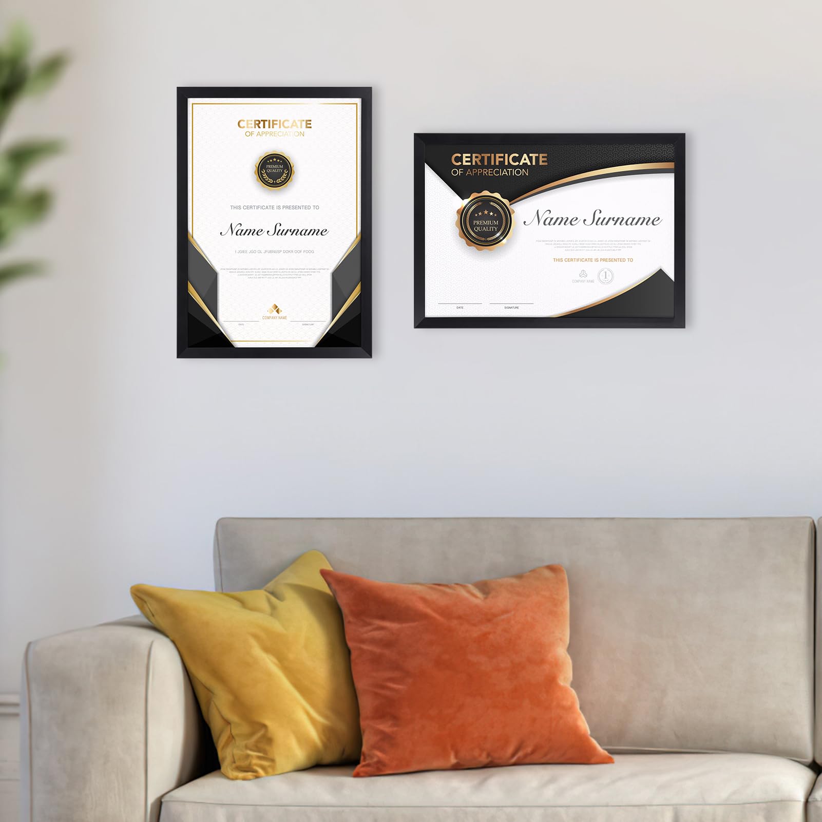 EYMPEU Bilderrahmen A4(21 x 29,7 cm) 18er-Set, für Wand und Tisch, geeignet für den Einsatz in Büros und Wohnungen, Schwarz