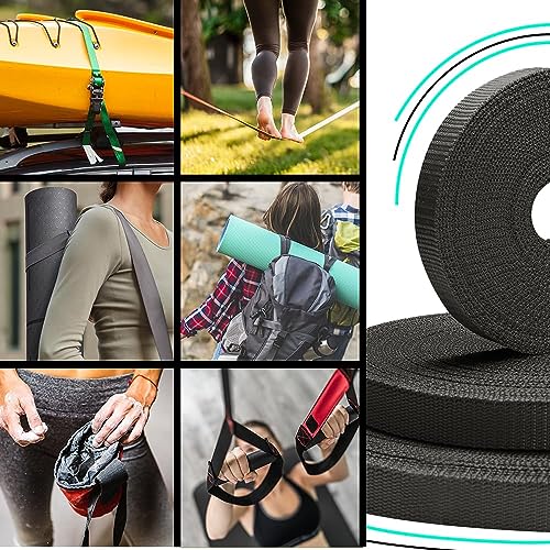 Image of TECEUM 3 /4 inch & 5 /8 inch & 1 inch & 1.5 inch & 2 inch Webbing - 10 25 50 Yards - 40+ Colors - Heavy Duty 1 Inch 1.5 Inch 2 Inch Backpack Straps - Webbing for Outdoors Indoors Crafting DIY