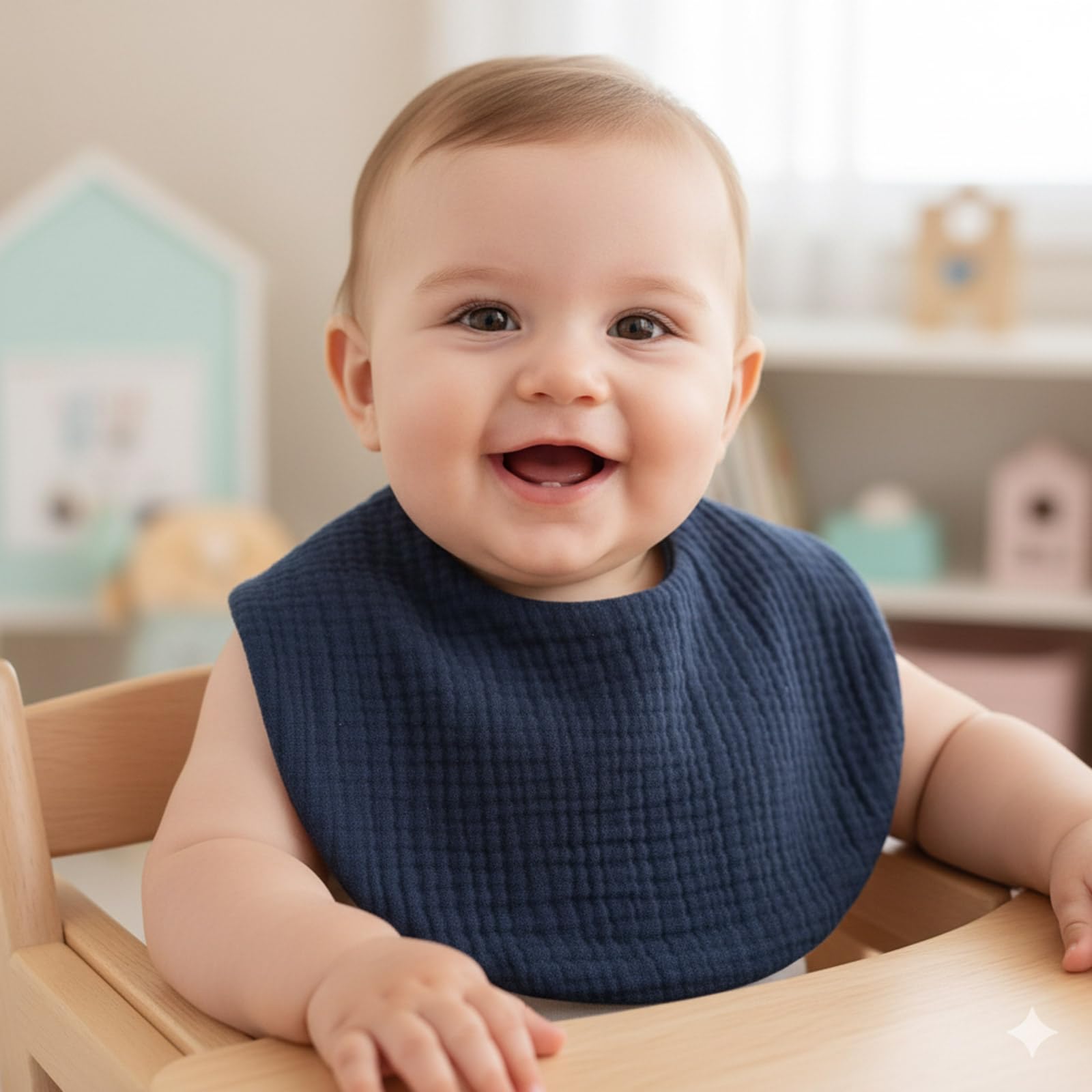 Bavaglino in Cotone per Bambino Asciugamano Saliva 2 Strati Morbido Panno Ruttini Dentizione
