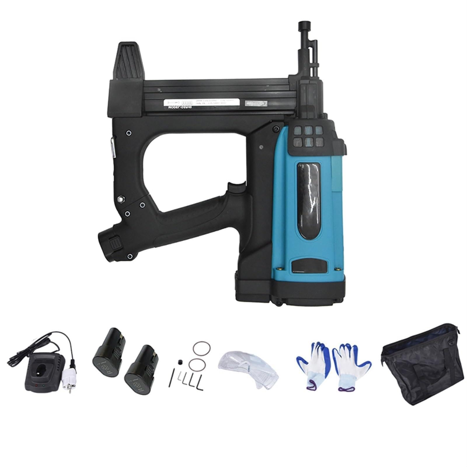 GSR40 pneumatyczny pistolet do gwoździ 7. 2V bateria litowa elektryczny pistolet do gwoździ zszywacz pneumatyczny narzędzia pneumatyczne do ramy i szyny nośnej(With 2pcs Battery)