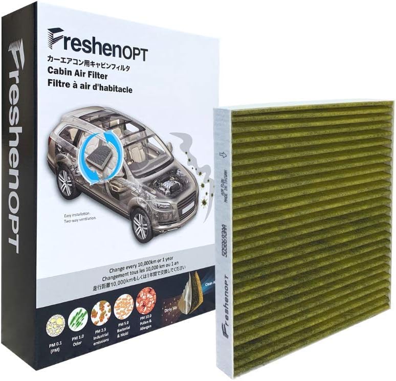 FreshenOPT (F-3254C) Premium Cabin Filter, Effective Filtration with Optimized Airflow, Fit for Jeep Patriot Chrysler 200 Dodge Avenger Journey Ram 1500 [5058693AA] (1)