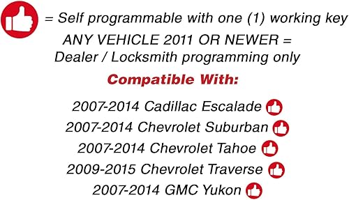 Miniatura 4 de KeylessOption Llavero remoto de entrada sin llave para Tahoe Suburban Yukon Escalade 15913427 (paquete de 2)