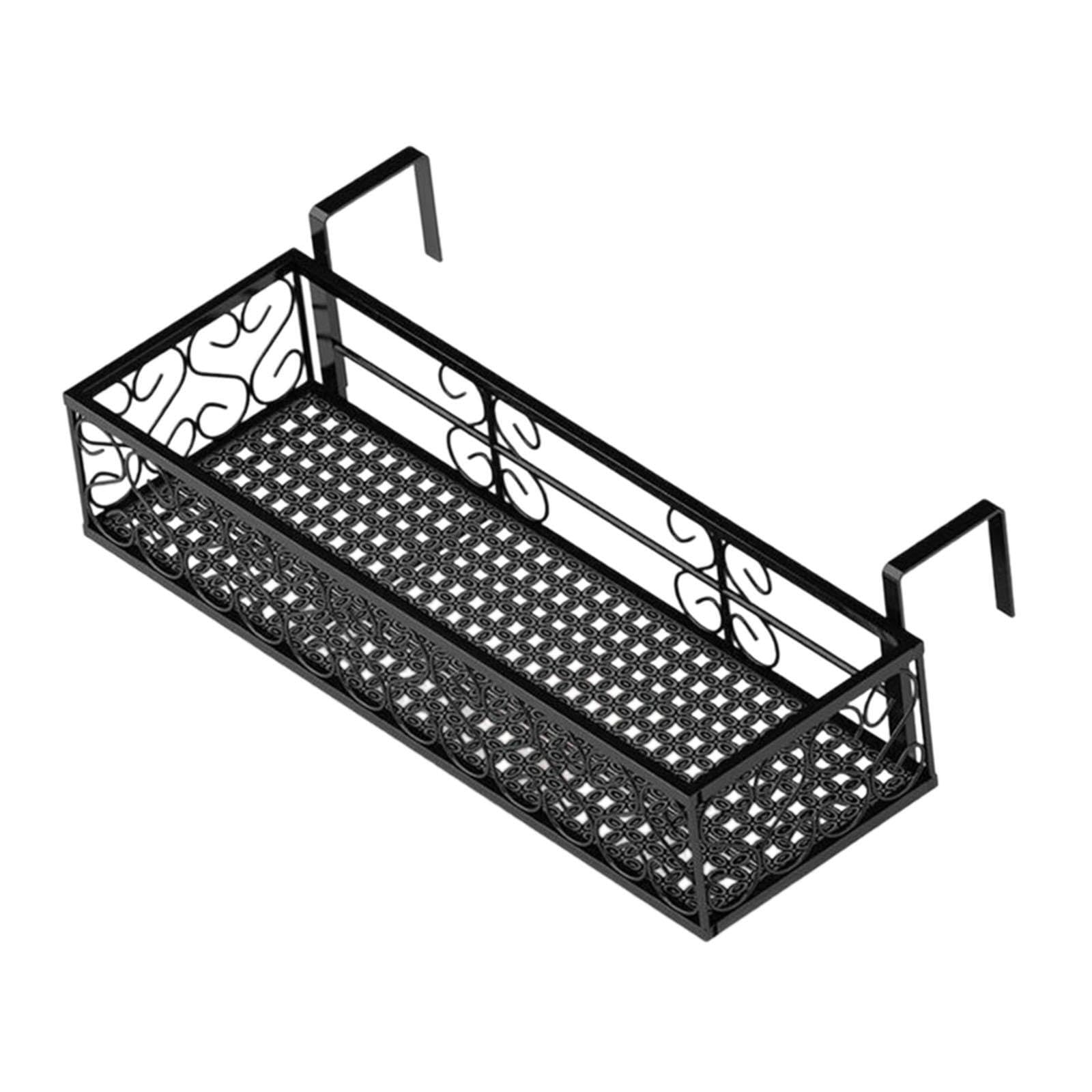 Support à plantes durable pour pots de fleurs, étagère suspendue pour jardinière, balcon terrasse. Idéal pour mettre en valeur vos fleurs tout en gardant l'espace, Noir, 60 cm