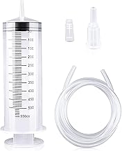 150/250/350/550 ml Large Capacity Syringe, Reusable Liquid Plastic Syringe with Tube for Liquids, Oil or Glue Applicator, Pet Feeding, Plant irrigation Labor&Science Use (550ml)