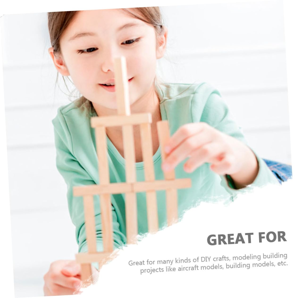 OSALADI 100Pcs Square Wooden Rods DIY Craft Materials Wooden Sticks for Art Projects and Easy to Handle for Handicrafts and Model Building