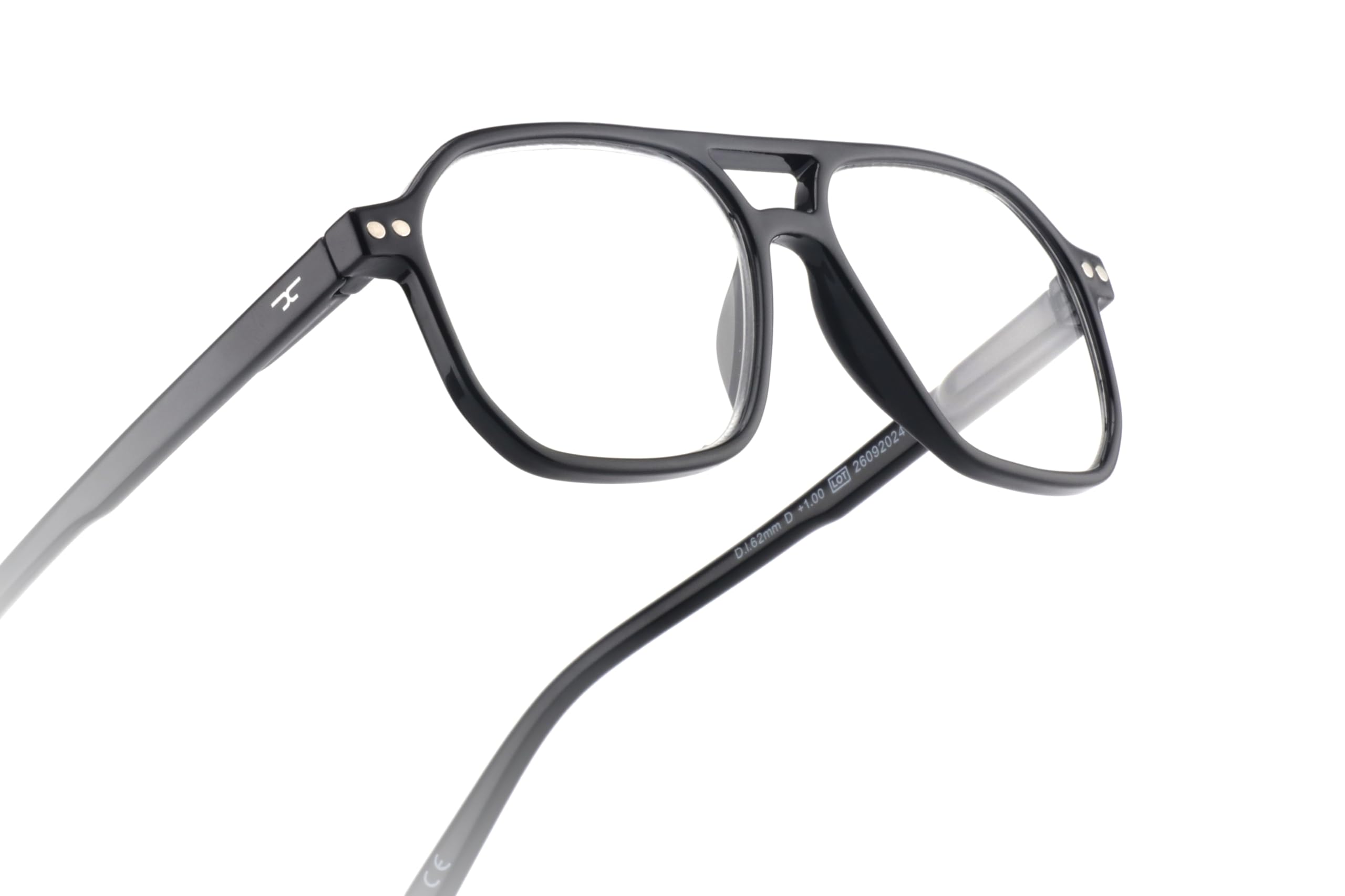 DE TOMASO Okulary do czytania 530-1 czarne +2,00, czarne, 2 Diottria