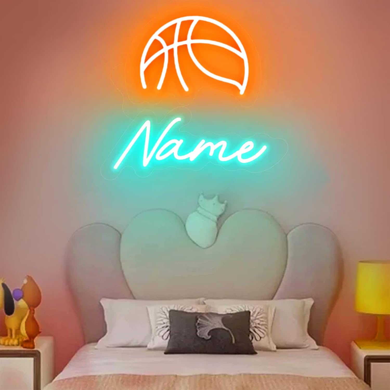 Custom Name Basketball Neon Signs, Personalized Aesthetic Handmade Basketball
