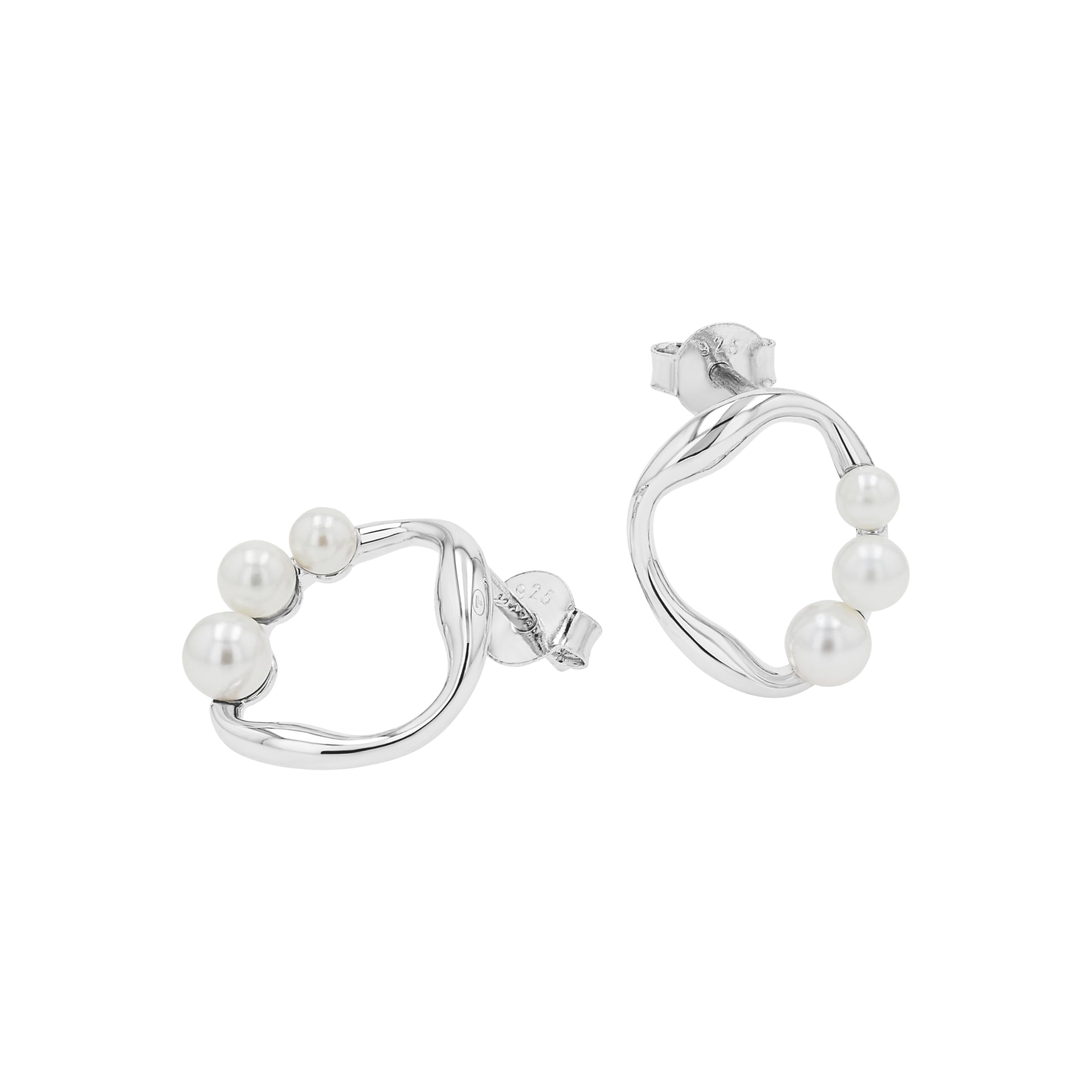 Tom Tailor Ohrstecker für Damen, Sterling Silber 925, mit Süßwasserzuchtperle, 15 mm, silber, Geschenkidee, Ohrschmuck, Damenschmuck, 2100555