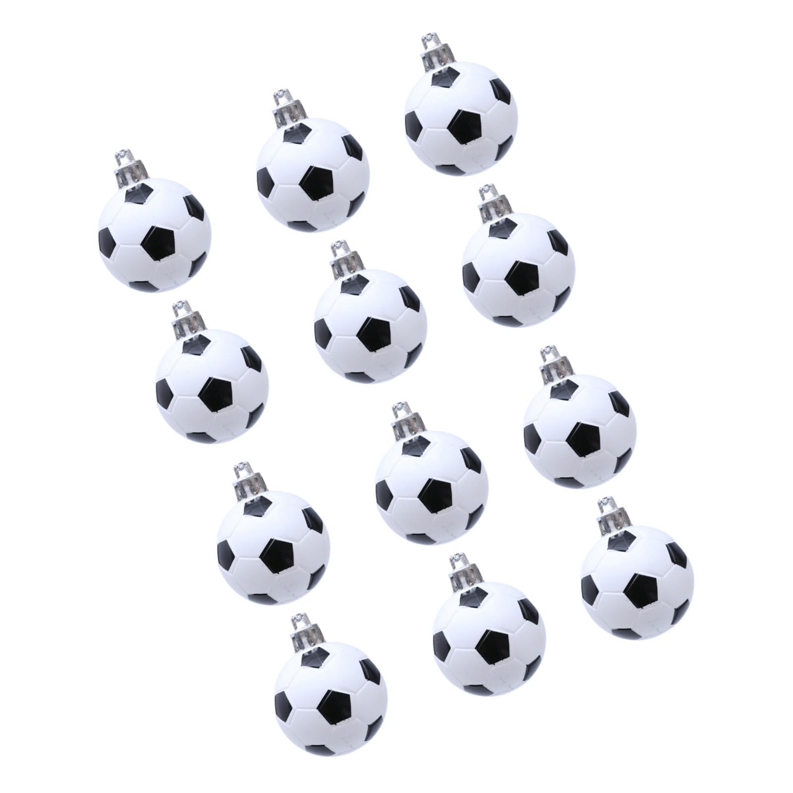 Tsophreniq 12Pcs Christmas Baubles Tree Soccer Ball Ornament for Tree Wreath Mantels Winter Holiday Party Centerpieces Ball Ornament