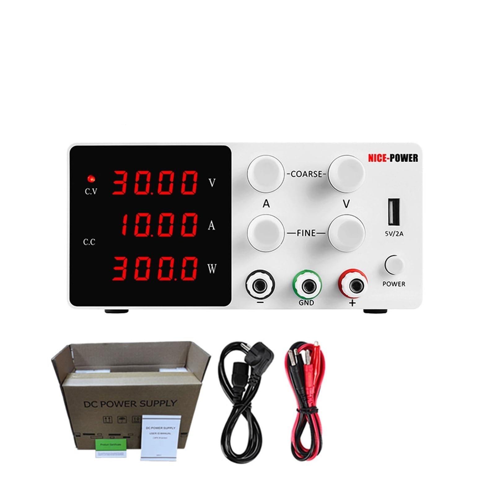 Alimentation de laboratoire DC réglable 30V 10A régulateur tension 220V