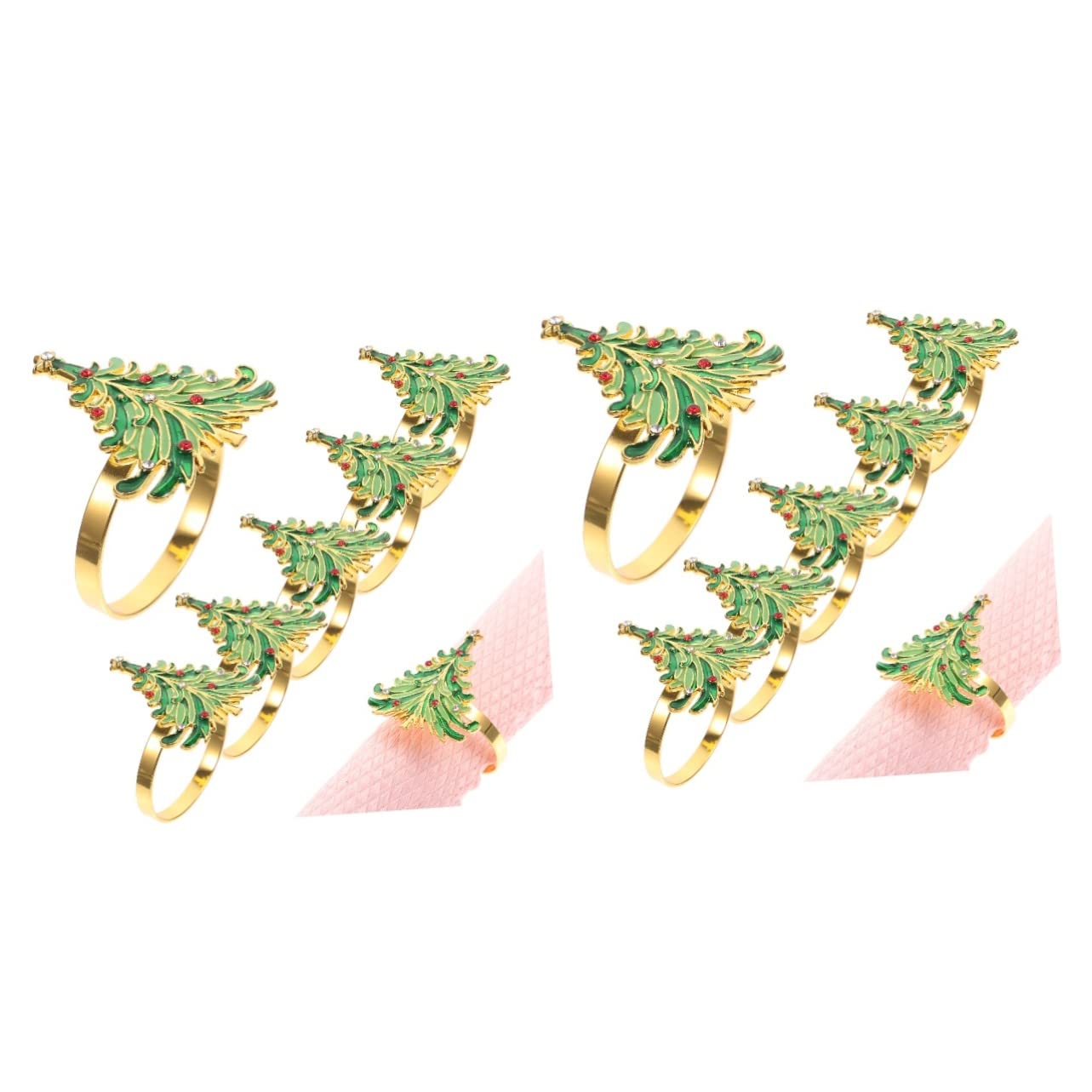 2sets Legierung Weihnachten Party Serviettenhalter Weihnachten Baum Servietten Clips Abendessen Tisch Dekorationen 12 Stücke * 2