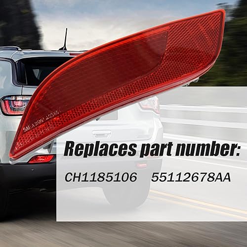 Miniatura 10 de Reflector de parachoques trasero delantero derecho lado del pasajero para Jeep Compass 2017-2019 reemplaza CH1185106 55112678AA