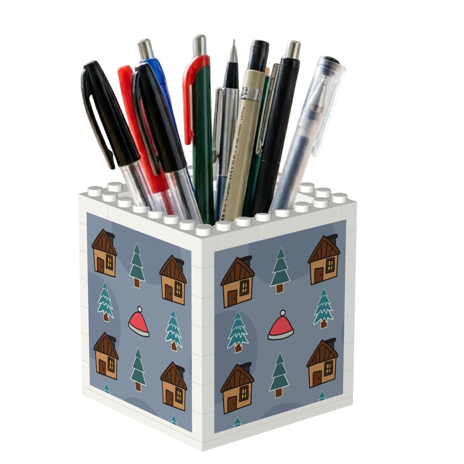 Poadnly Merry Christmas Christmas Tree, Pen Pot Pencil Holder for Office Home School, Compact Desk Organiser for Office Stationery