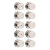 Kwikset Pismo Door Knob Set, 10 Pack with 5 Non-Locking Passage and 5 Locking Keyless Privacy Handles, with Round Rose, Featuring Microban Protection in Satin Nickel