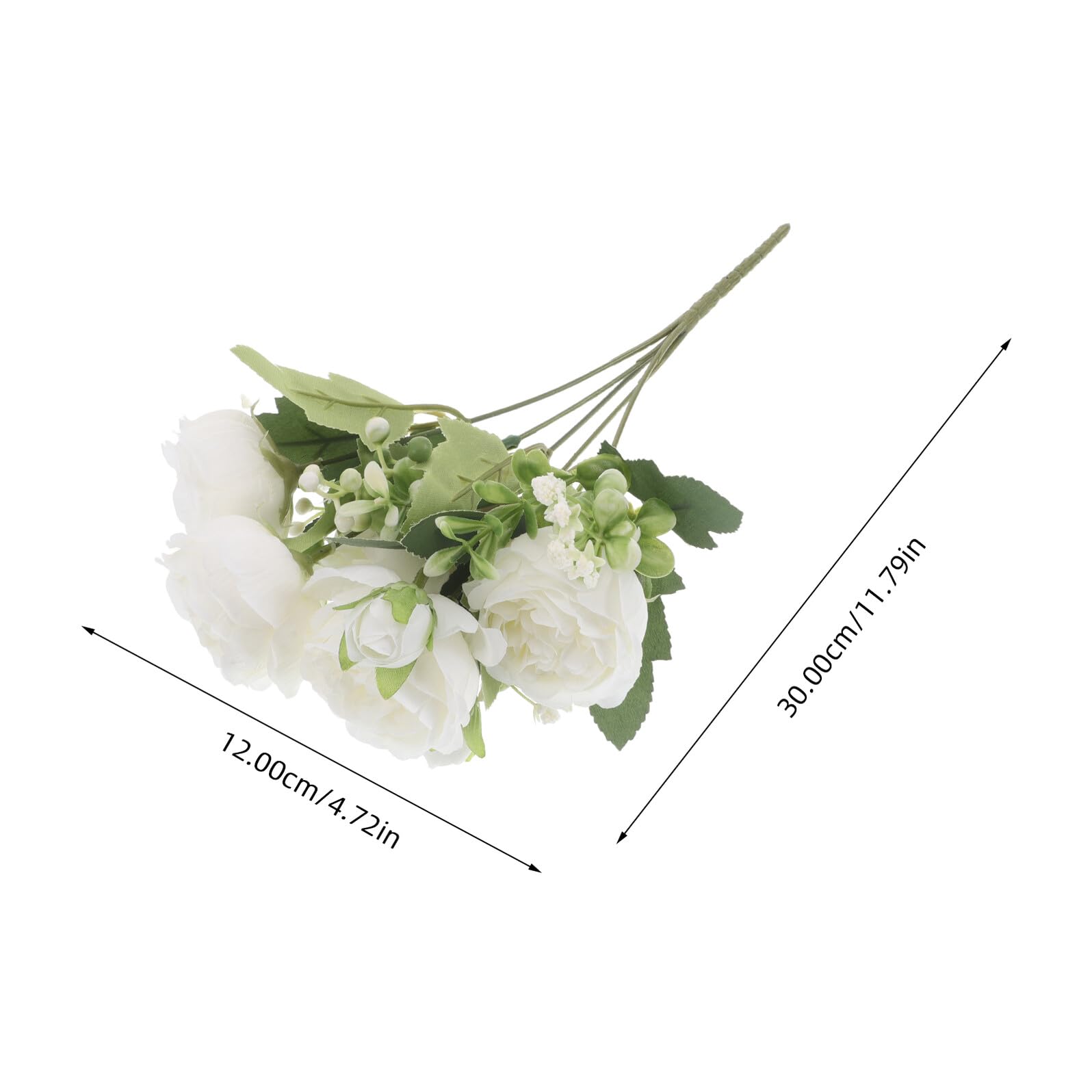 10 Künstliche Pfingstrosenstrauß aus Seide Realistische Künstliche Blumen mit Stielen Weiß für Hochzeitsdekoration Tisch und Wohnraumschmuck