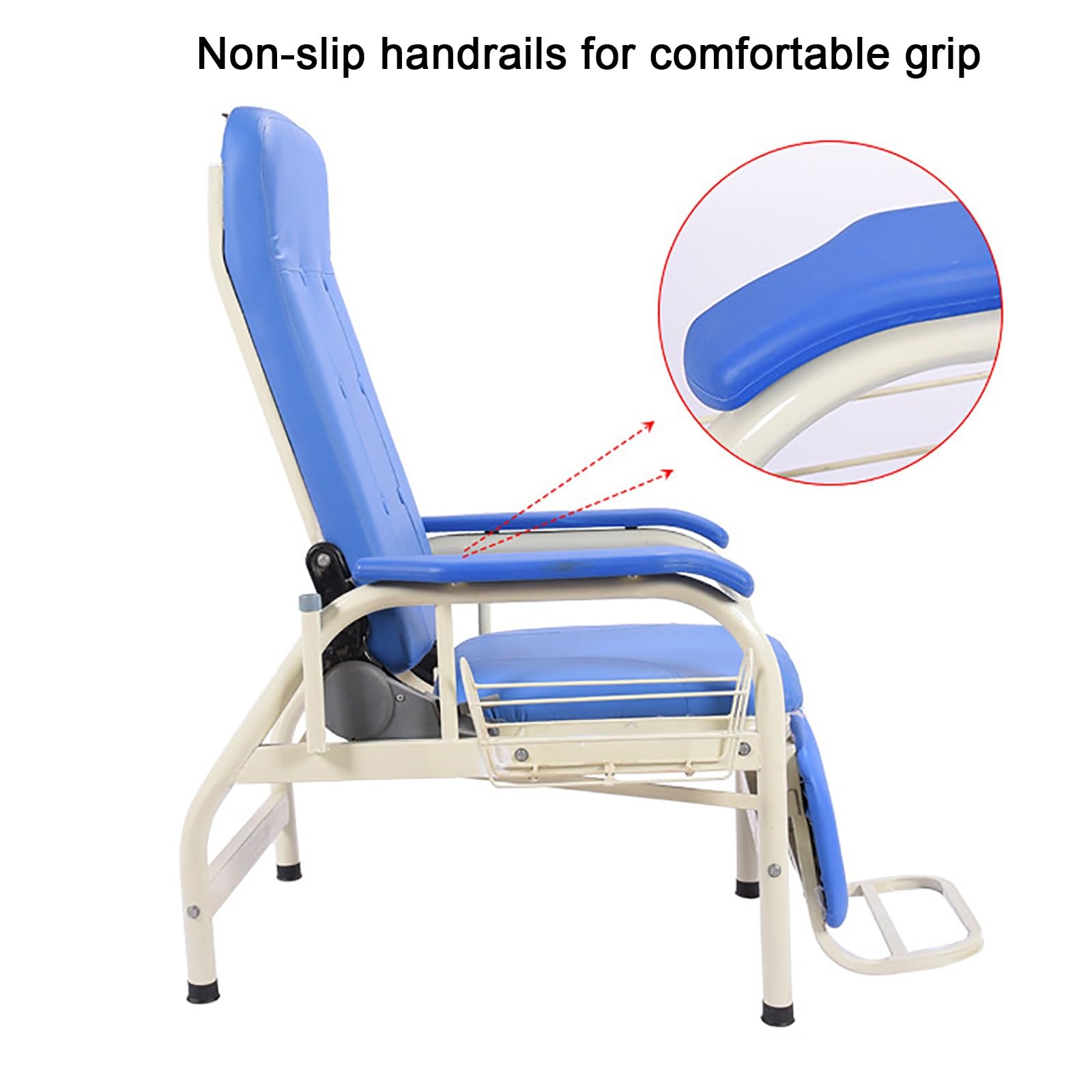 Wartezimmer-EmpfangsstüHle, Zeichenstuhl, Infusionsstuhl Mit Verstellbarer Armlehne Und Stahlrahmen, Phlebotomiestuhl, Lobbybank, FüR InfusionsstüHle(White pedals)