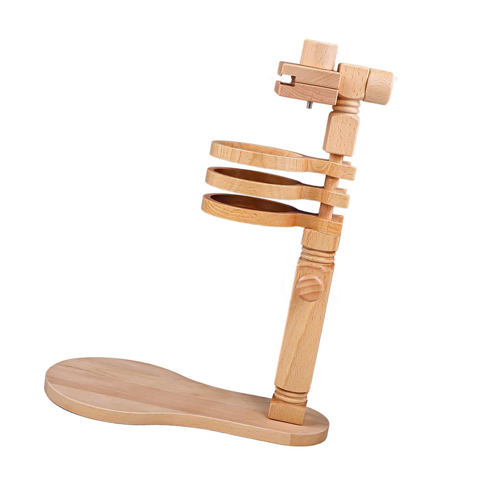 Soporte de aro de bordado en madera de haya con estantes 8