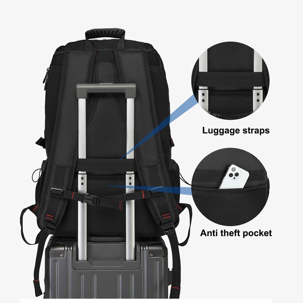 80L Large Travel Backpack with Shoe Compartment,Expandable Business Carry On Backpacks,Laptop Backpack with USB Charging Port (80)