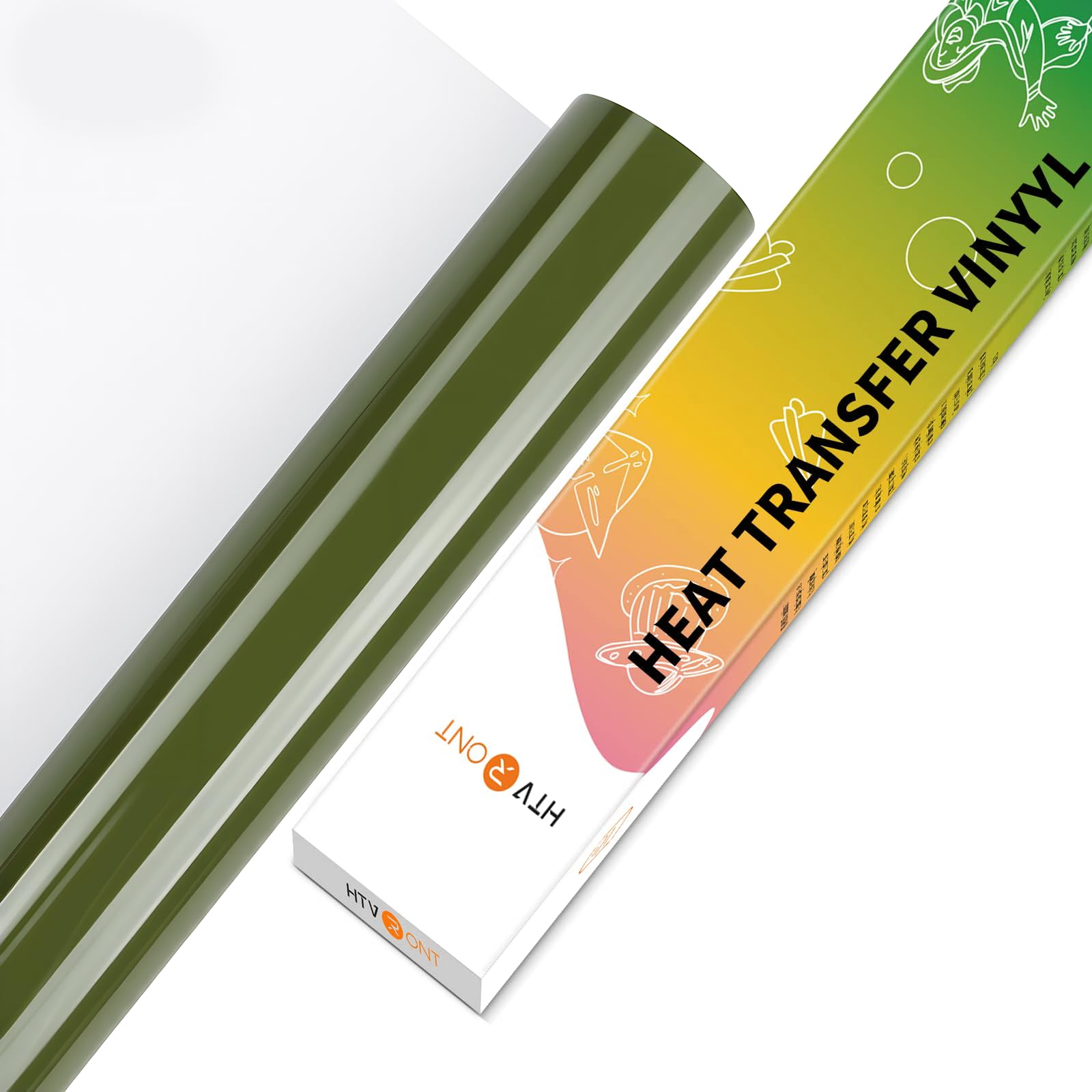 HTVRONT HTV Vinyl Rolls Heat Transfer Vinyl - 12" x 5ft Olive Green HTV
